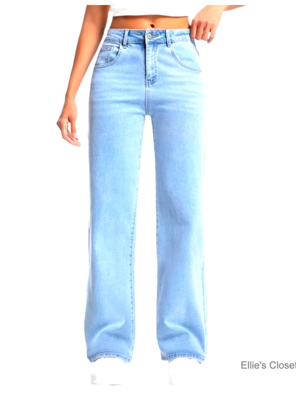 High Waisted Wide Leg Loose Stretchy Boyfriend Denim Pants Baggy Jeans